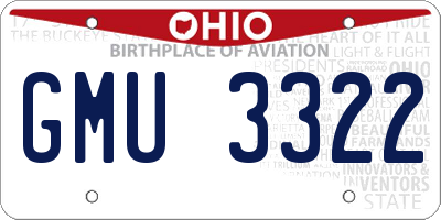 OH license plate GMU3322