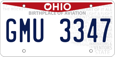 OH license plate GMU3347