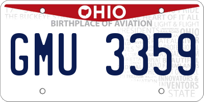 OH license plate GMU3359