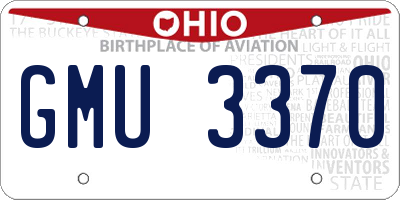 OH license plate GMU3370