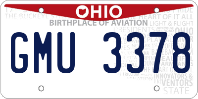 OH license plate GMU3378