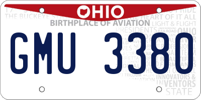 OH license plate GMU3380