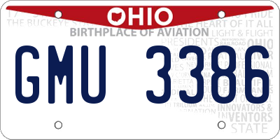 OH license plate GMU3386