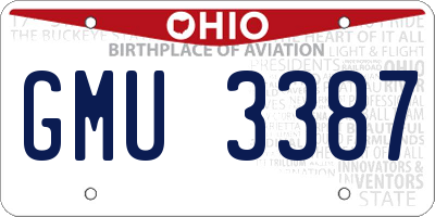 OH license plate GMU3387