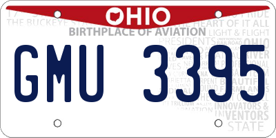 OH license plate GMU3395