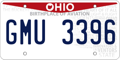 OH license plate GMU3396