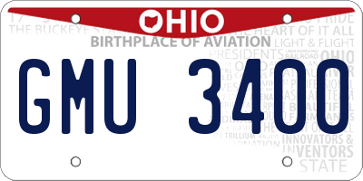 OH license plate GMU3400
