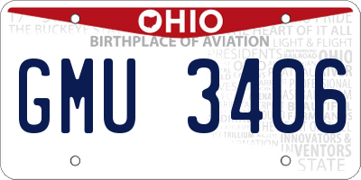 OH license plate GMU3406