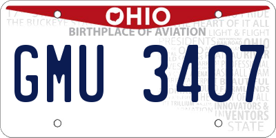 OH license plate GMU3407