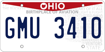 OH license plate GMU3410