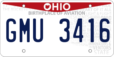 OH license plate GMU3416