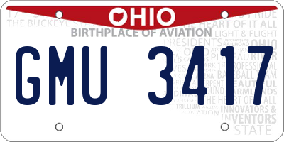 OH license plate GMU3417