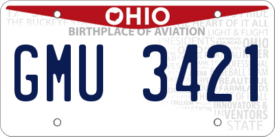 OH license plate GMU3421