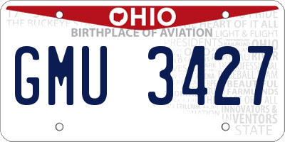 OH license plate GMU3427