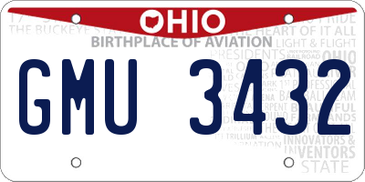 OH license plate GMU3432