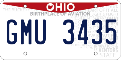 OH license plate GMU3435