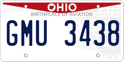 OH license plate GMU3438