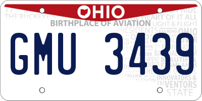 OH license plate GMU3439