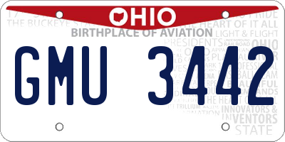 OH license plate GMU3442