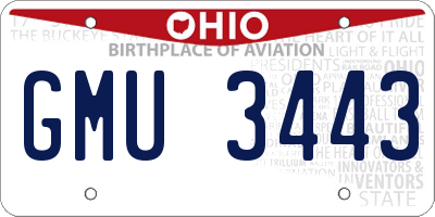 OH license plate GMU3443