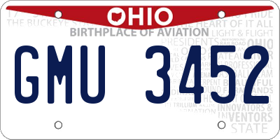 OH license plate GMU3452