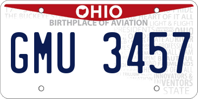 OH license plate GMU3457