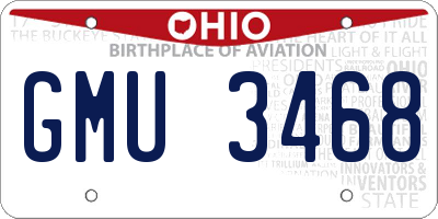 OH license plate GMU3468