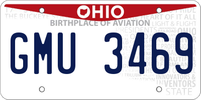 OH license plate GMU3469
