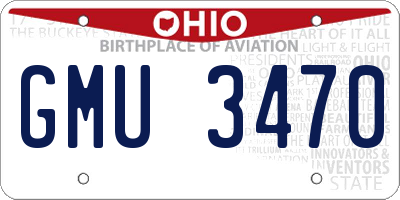 OH license plate GMU3470