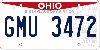 OH license plate GMU3472