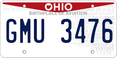OH license plate GMU3476
