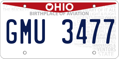 OH license plate GMU3477