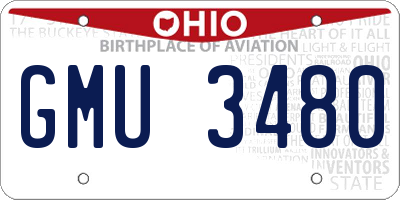 OH license plate GMU3480