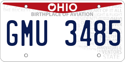 OH license plate GMU3485