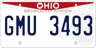 OH license plate GMU3493