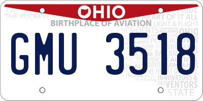 OH license plate GMU3518