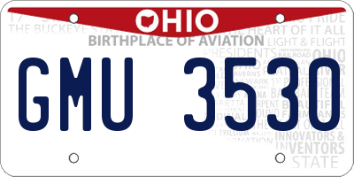 OH license plate GMU3530