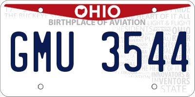 OH license plate GMU3544