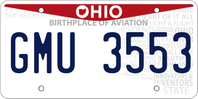 OH license plate GMU3553