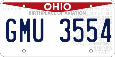 OH license plate GMU3554