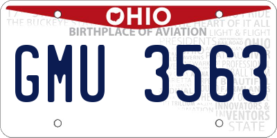 OH license plate GMU3563
