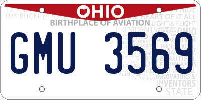 OH license plate GMU3569