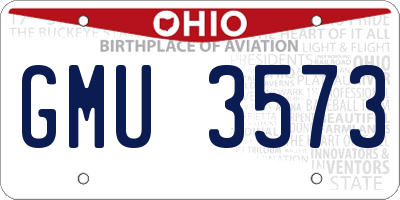 OH license plate GMU3573