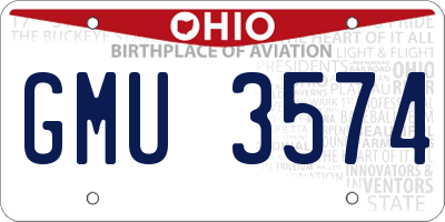 OH license plate GMU3574