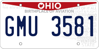 OH license plate GMU3581