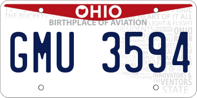 OH license plate GMU3594