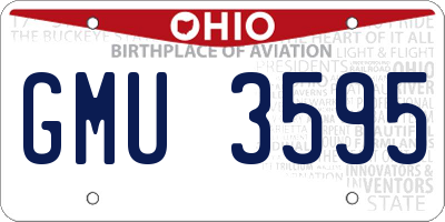 OH license plate GMU3595