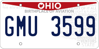 OH license plate GMU3599