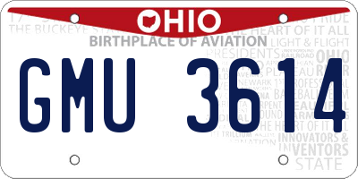 OH license plate GMU3614