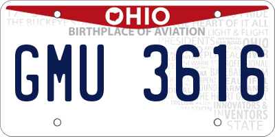 OH license plate GMU3616
